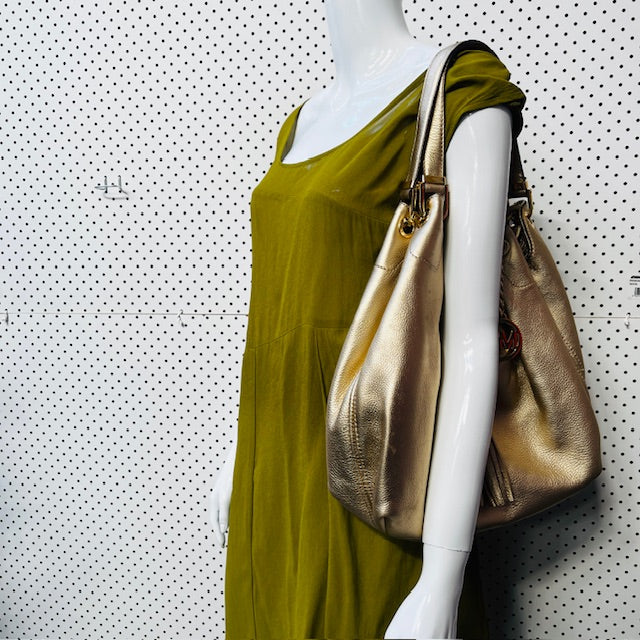 MICHAEL KORS / 'camden' leather boho bag / gold (3890670254525501972)