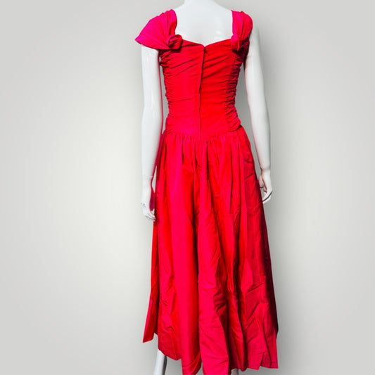 1980s nz vintage / ball or prom dress / silk / s (3890671499893617044)