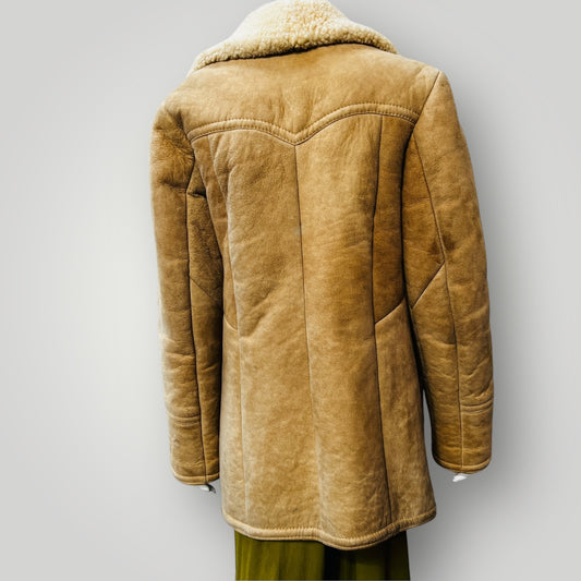 1940s nz vintage / KNIGHT TAYLORS / genuine sheepskin shearling jacket / s (3890671557457526501)