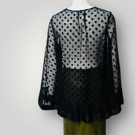 ZIMMERMANN / sheer polka dotted peplum top / S (3890671598997224952)