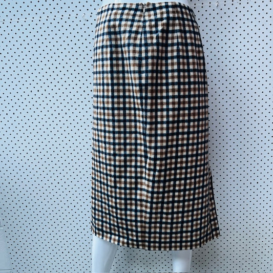 vintage / AQUASCUTUM / plaid wool + angora skirt / s (3891167609141555927)