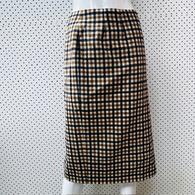 vintage / AQUASCUTUM / plaid wool + angora skirt / s (3891167610786400160)