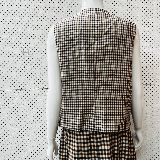 vintage / AQUASCUtUM / plaid wool+ silk waistcoat vest / 16 / made in britain (3891167624282860778)