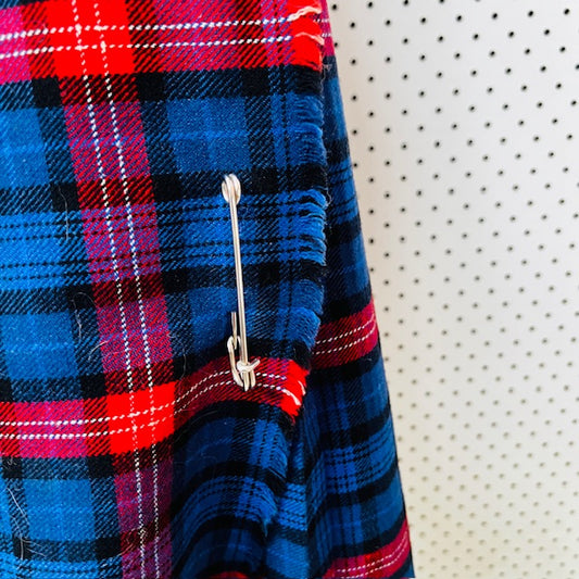 1970s vintage / plaid wool kilt / s (3891167657239892939)