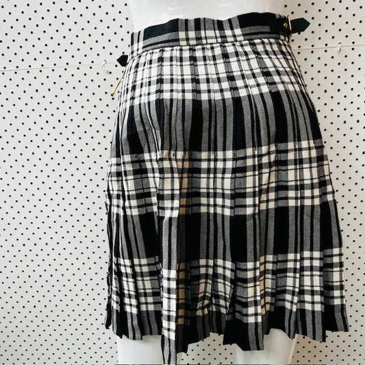 british vintage / JAMES PriNGLE WEAVERS / plaid wool mini kilt / s (3891167663813582573)