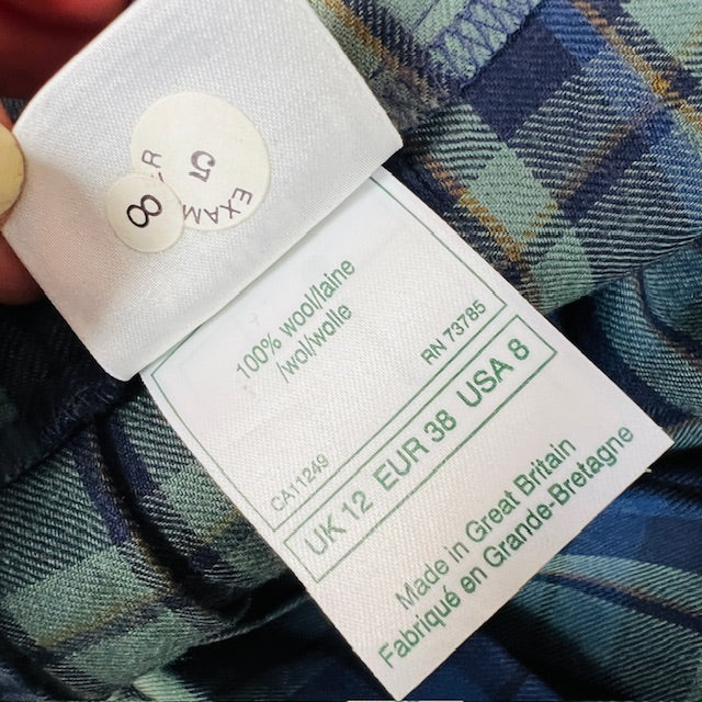 british vintage / LAURA ASHLEY / plaid wool kilt / 12 / made in britain (3891167713359822834)