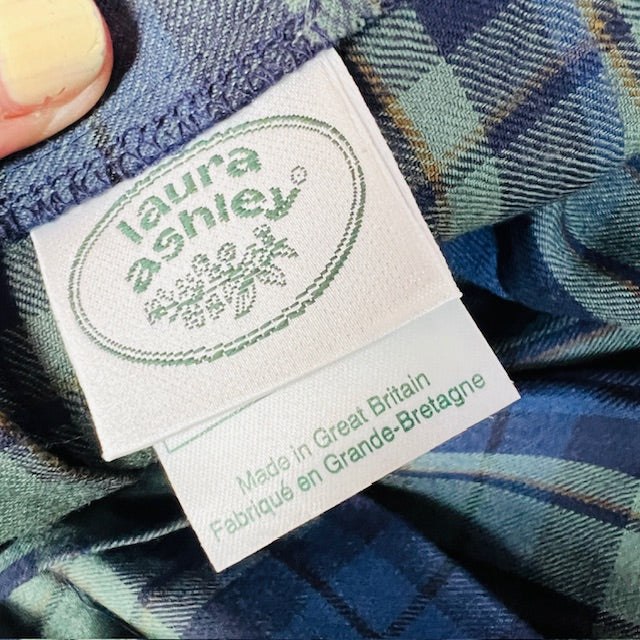 british vintage / LAURA ASHLEY / plaid wool kilt / 12 / made in britain (3891167714800870620)