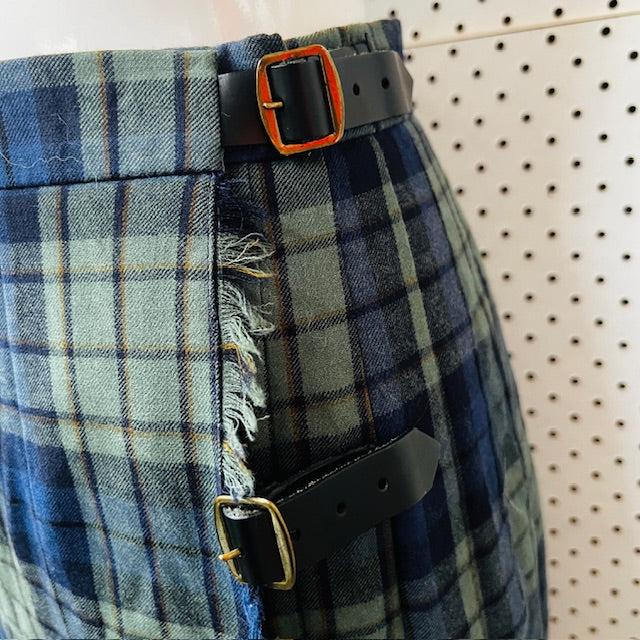 british vintage / LAURA ASHLEY / plaid wool kilt / 12 / made in britain (3891167719732545979)