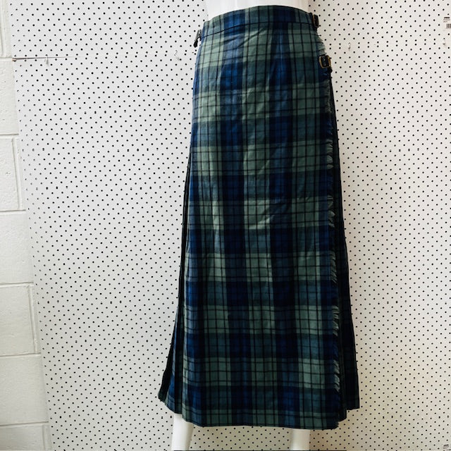 british vintage / LAURA ASHLEY / plaid wool kilt / 12 / made in britain (3891167721287473089)