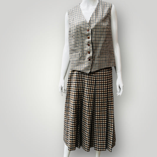 british vintage / AQUASCUtUM / plaid wool skirt / 16 / made in britain (3891167979320778757)