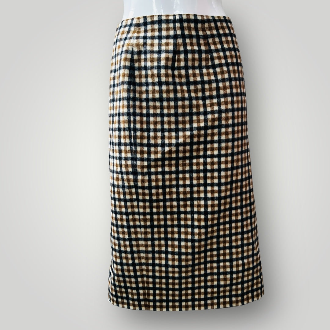 vintage / AQUASCUTUM / plaid wool + angora skirt / s (3891167981249094742)