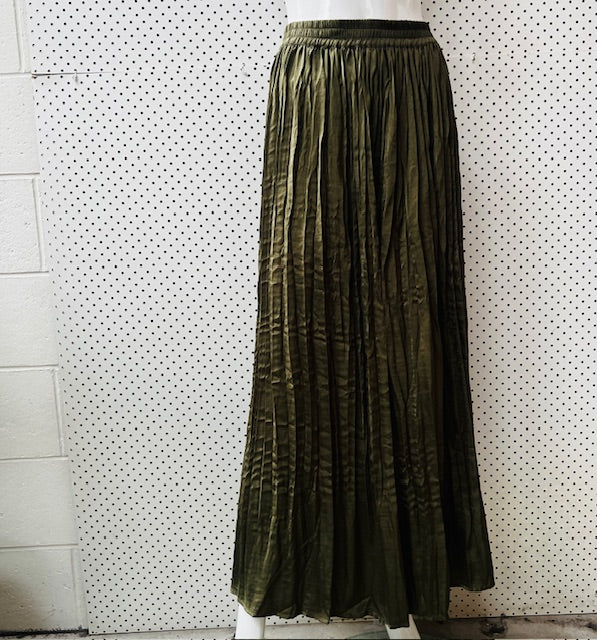 Jane James / Tess Crushed Skirt Olive / 20 (3891176453974950257)