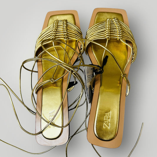 ZARA / gold sandals / 42 / new (3891322652963369276)