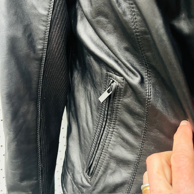 MAX / butter soft / black leather jacket / 14 (3891673488979018778)