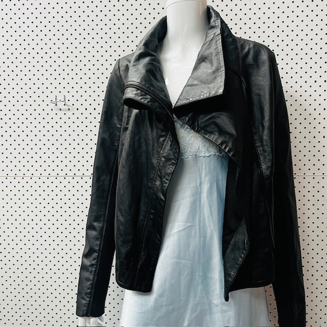 MAX / butter soft / black leather jacket / 14 (3891673490746104139)