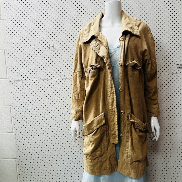 CLAUDE MAAS / brown suede leather jacket / 10 (3891673503169542681)