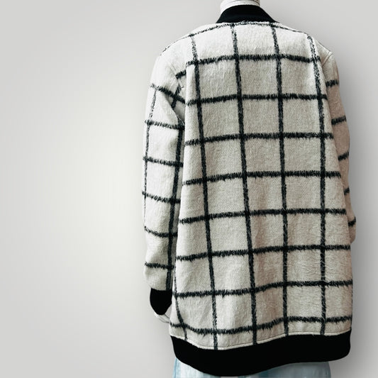 MORRISON / white jacket with black grid / s (3891673668994273826)