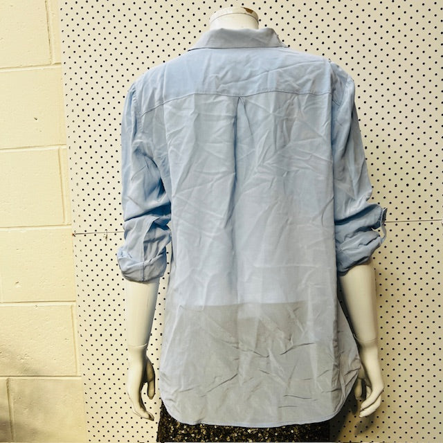 MARCS / pale blue silk shirt / s/m (3891766847390286622)