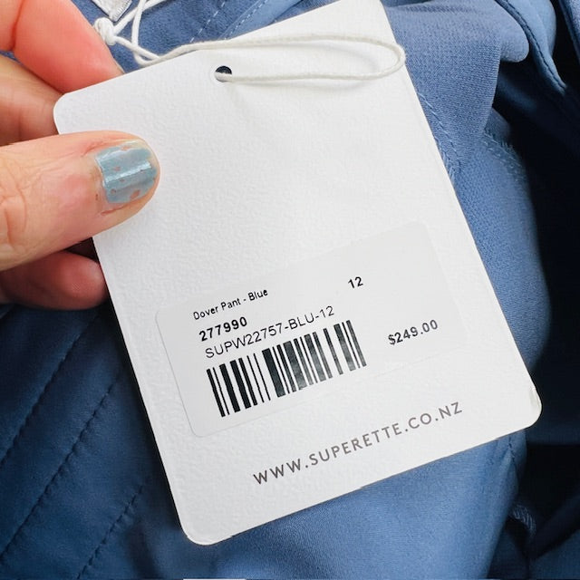 SUPERETTE / dover pants / blue / 12 / new with tags / $249 rrp (3891766938942280436)