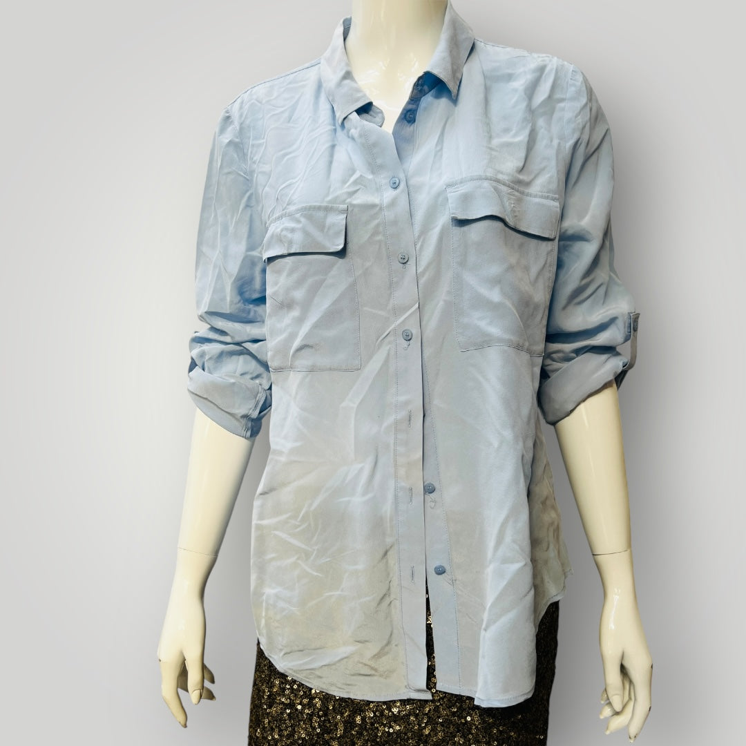 MARCS / pale blue silk shirt / s/m (3891767895978697957)