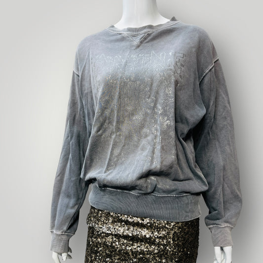 ANINE BING / ramona leopard sweat / stonewashed grey / s (3891767933231659249)