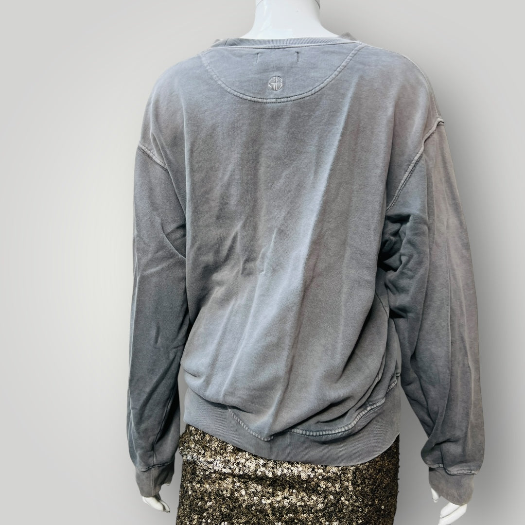ANINE BING / ramona leopard sweat / stonewashed grey / s (3891767937911773195)