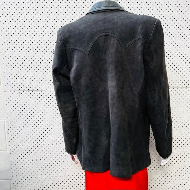 1960s nz vintage / CAROLINE GOODMAN / suede leather jacket / m (3892284865851817606)