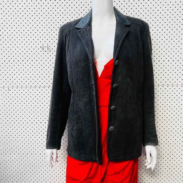 1960s nz vintage / CAROLINE GOODMAN / suede leather jacket / m (3892284869944653631)