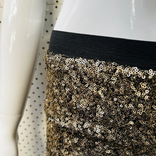 STORM / gold sequinned skirt / s (3892284996820139591)