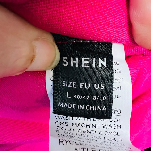 SHEIN / pink wide legged pants / L (3892382065920565084)