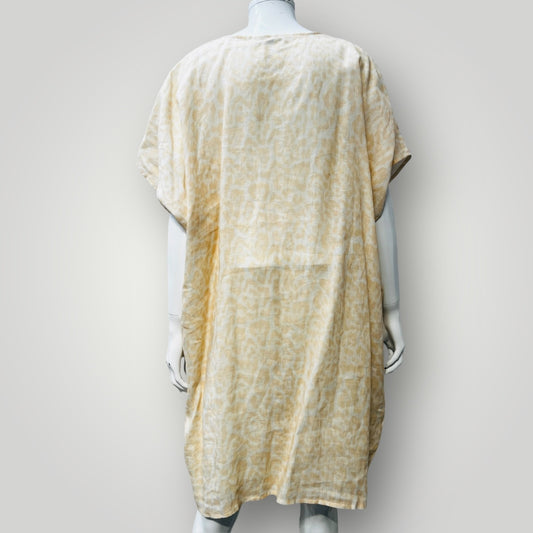 RIDLEY / 100% linen dress / plus sized S / made in italy (3892383800488927565)