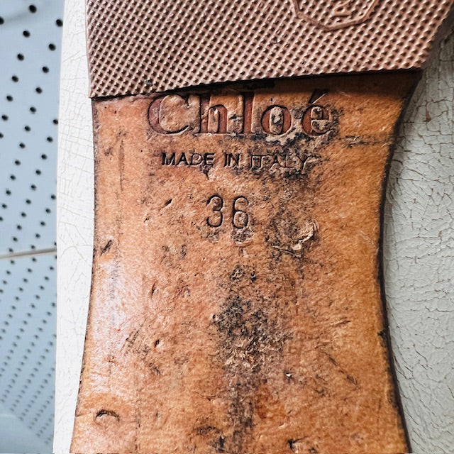 vintage / CHLOE / leather mary jane ballet flats / 36 / made in italy (3892559249568943477)