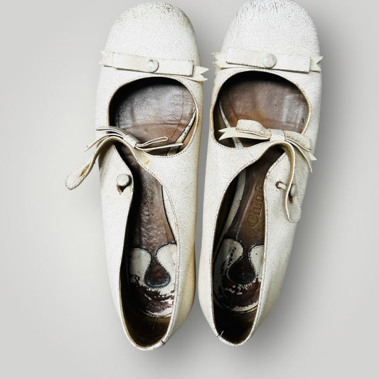 vintage / CHLOE / leather mary jane ballet flats / 36 / made in italy (3892559807642007625)
