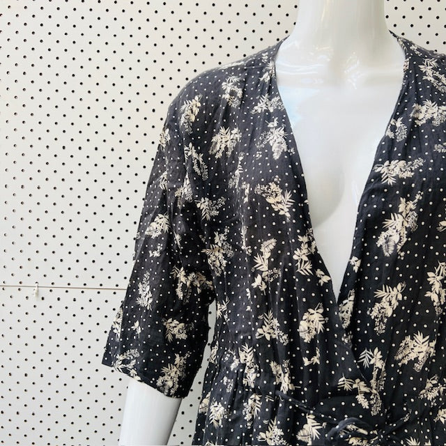 japanese / print wrap dress / studio clip / s/m (3893493181026198500)