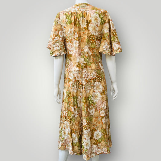 1960s nz vintage / TIFFANY JANE / floral cotton dress / s (3893493578165822530)