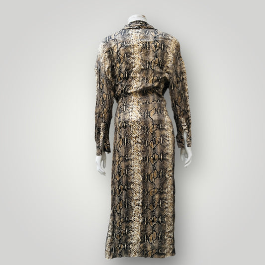 ZARA / animal print wrap dress / m (3893493588324317094)