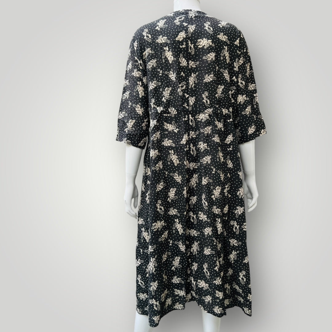 japanese / print wrap dress / studio clip / s/m (3893493593442265116)