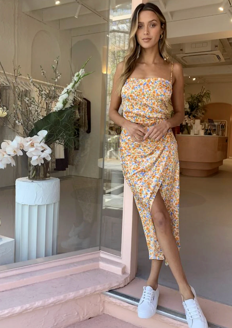 BEC + BRIDGE / 'heidi' silk floral midi dress / 10 (3893494381857683942)