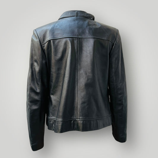 the fan / black leather jacket / s (3893577277745329085)