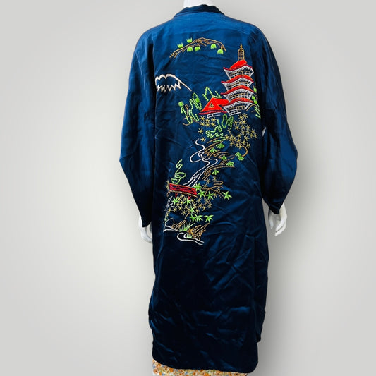 silky robe / with embroidery / m/l (3893577289305835146)