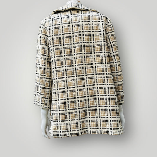 1960s nz vintage / GAINSBOROUGH / plaid wool coat / s (3893577292969975623)