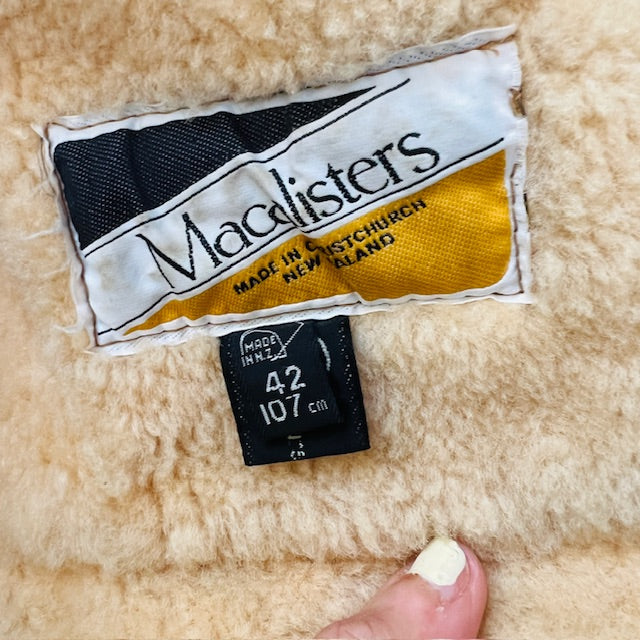 1970s nz vintage / MACALISTERS / shearling leather sheepskin jacket / 42 (3893654499843253249)