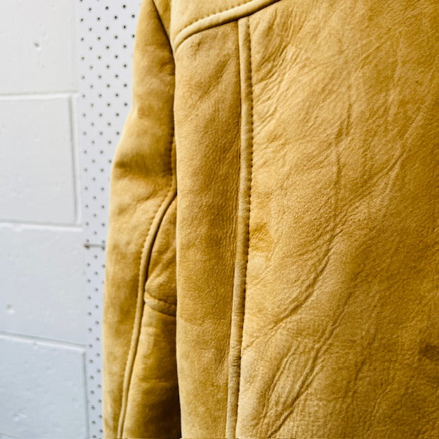 1970s nz vintage / MACALISTERS / shearling leather sheepskin jacket / 42 (3893654503841782493)