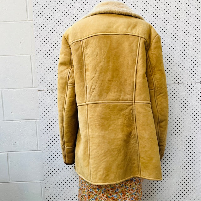1970s nz vintage / MACALISTERS / shearling leather sheepskin jacket / 42 (3893654508777184606)