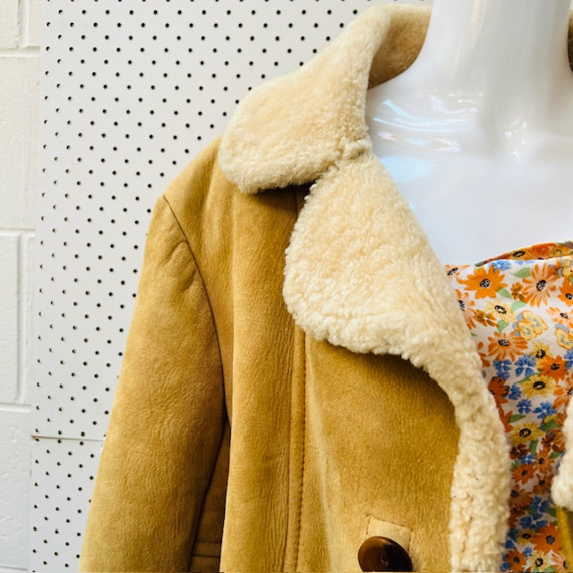 1970s nz vintage / MACALISTERS / shearling leather sheepskin jacket / 42 (3893654510445520307)