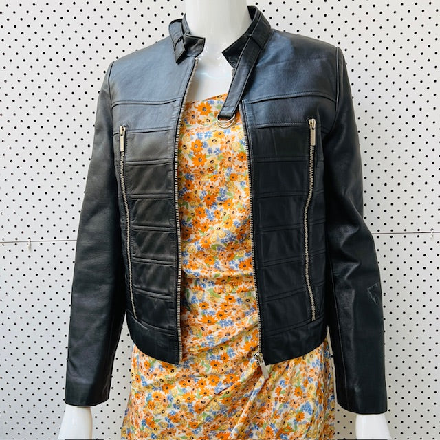 the fan / black leather jacket / s (3893654550956769832)