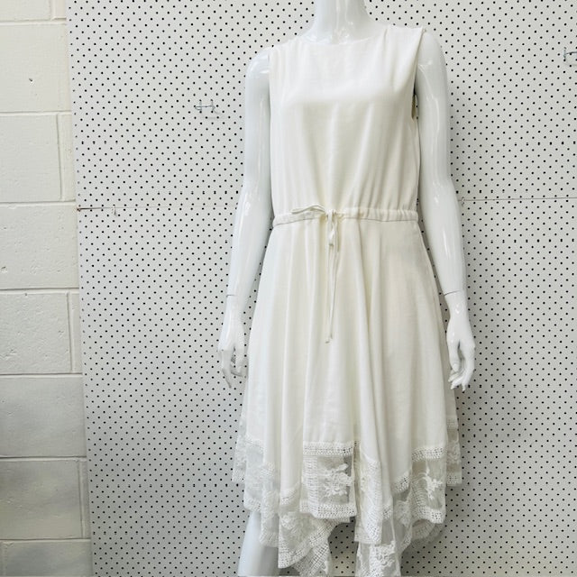 MAJE / Rushane Lace-Trimmed Handkerchief-Hem Dress / $700rrp / 3 (3893694545917989260)