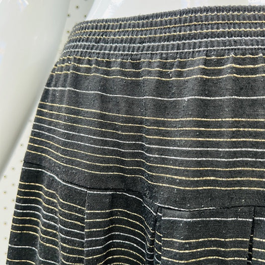 1980s vintage / black + lurex dropped waist skirt / m (3893694686165911335)