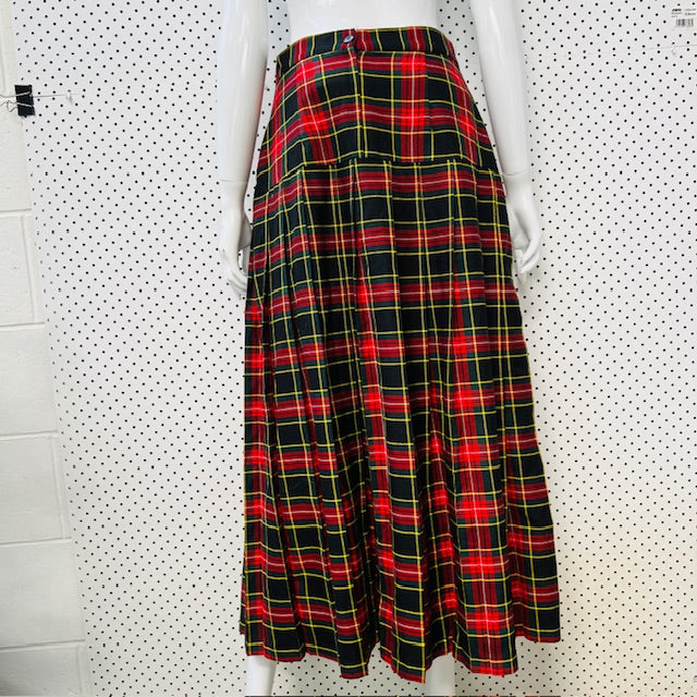 1980s nz vintage / CHARADE / tartan drop waist maxi skirt / 14 (3894108287720356984)