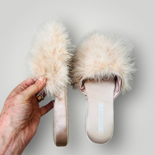 ZARA HOME / faux fur fluffy slippers / 39 (3894108730519563264)